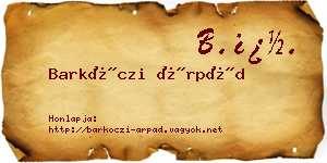 Barkóczi Árpád névjegykártya